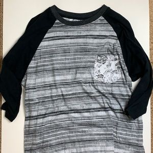 Retrofit Tricolor Floral Baseball Tee